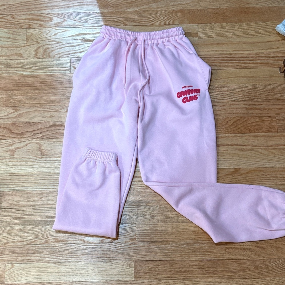 White Fox Comfort Club pink sweatpants